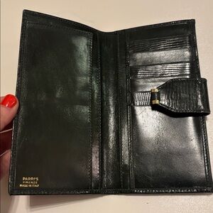 🎀Vintage🎀 Parri’s Firenze Leather Dark Green Wallet Made in Italy